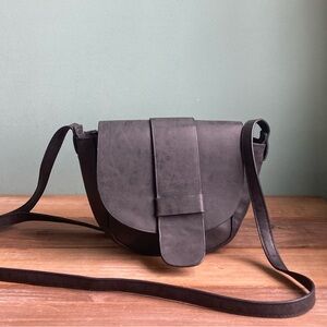 Rubi Faux Leather Saddle Flap Crossbody Bag